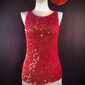 🎁✈️😊The Most Amazing, Red, Crocheted & Sequined Tank!